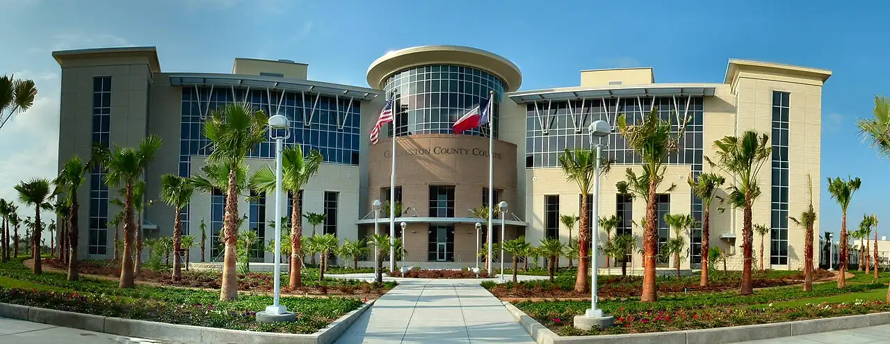 Galveston County Justice Center courthouse at 600 59th Street in Galveston, Texas